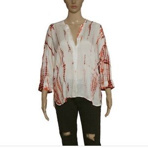 Zadig & Voltaire Chemise Tara Blouse Tie Dye Top Pink New Dolman Silk Small S